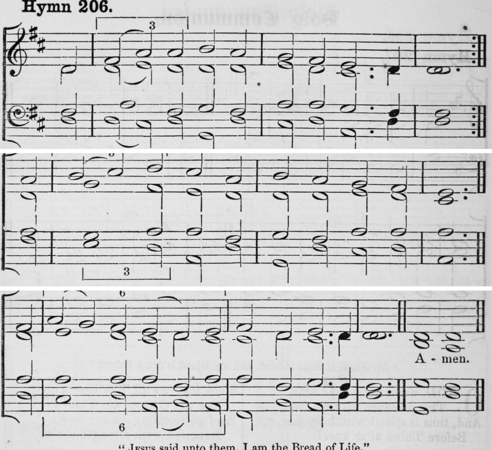 Hymn 206 as printed in Hymns Ancient and Modern (Novello, London, 1861)